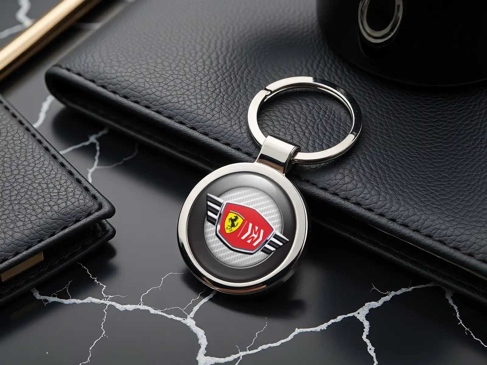 Ferrari Porte-clés Sur Mesure Design Logo Premium